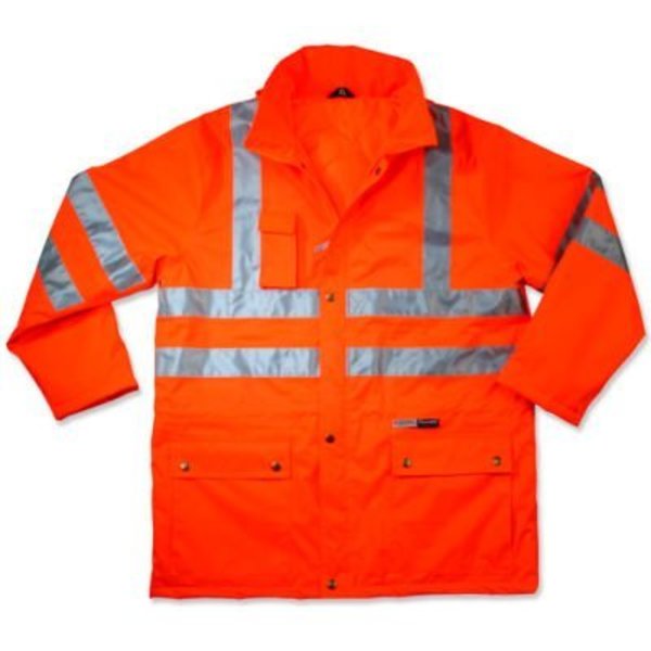 Ergodyne GloWear 8365 Class 3 Rain Jacket, Orange, XL 24315